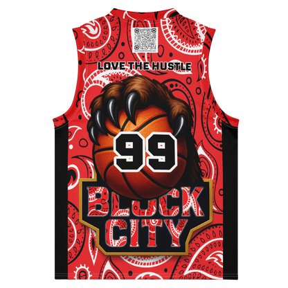 Love The Hustle® League Personalized Uni Premium Basketball Jersey Red Squad