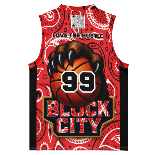 Love The Hustle® League Personalized Uni Premium Basketball Jersey Red Squad