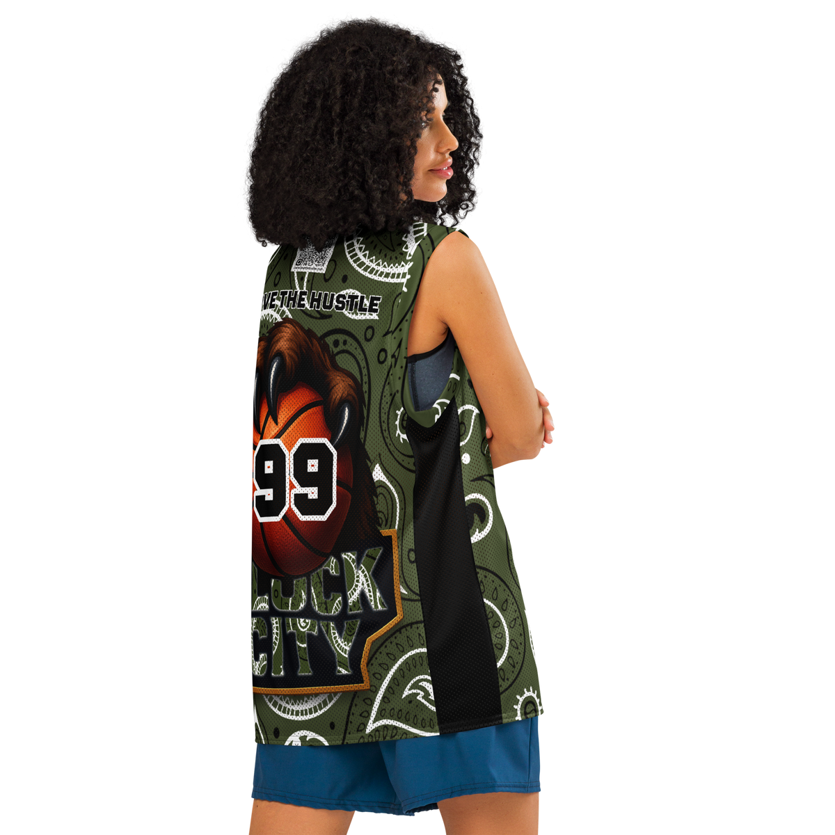 Love The Hustle® League Personalized Uni Premium Basketball Jersey Camo Squad