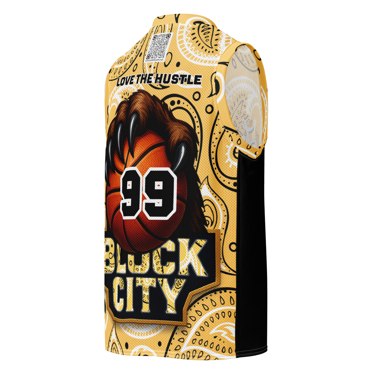 Love The Hustle® League Personalized Uni Premium Basketball Jersey Yellow Squad