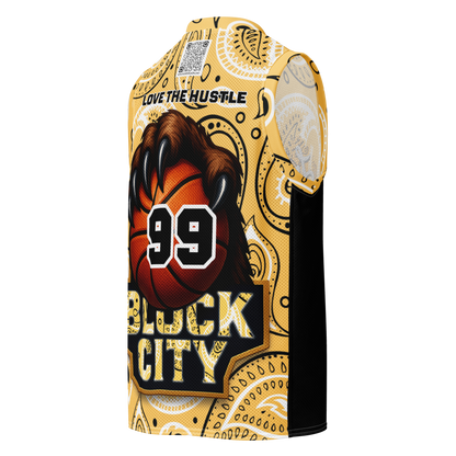 Love The Hustle® League Personalized Uni Premium Basketball Jersey Yellow Squad