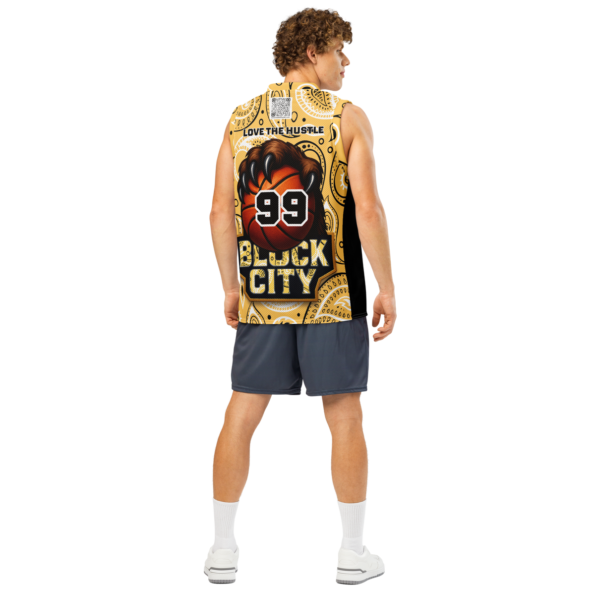 Love The Hustle® League Personalized Uni Premium Basketball Jersey Yellow Squad