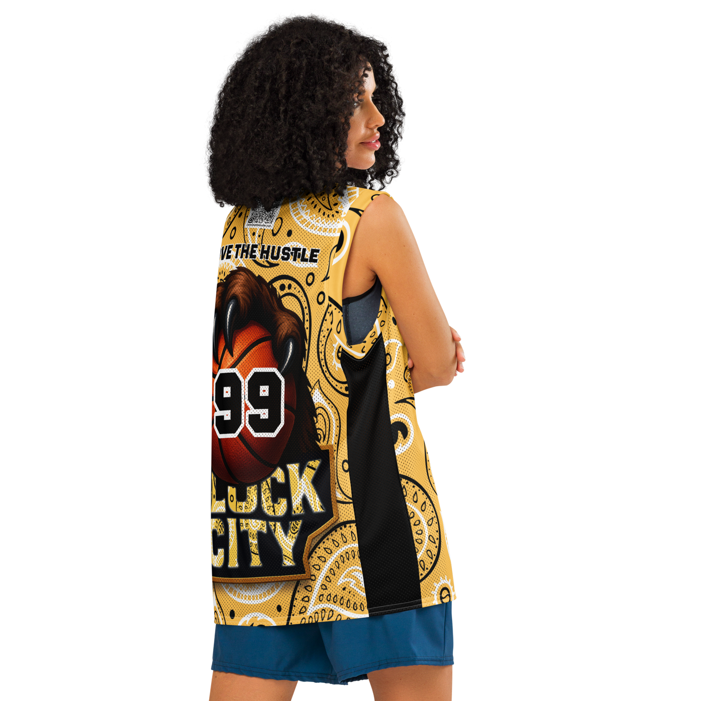 Love The Hustle® League Personalized Uni Premium Basketball Jersey Yellow Squad