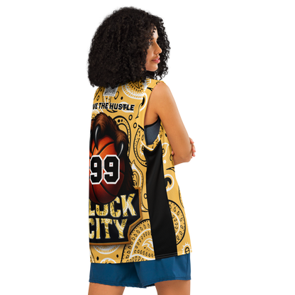 Love The Hustle® League Personalized Uni Premium Basketball Jersey Yellow Squad
