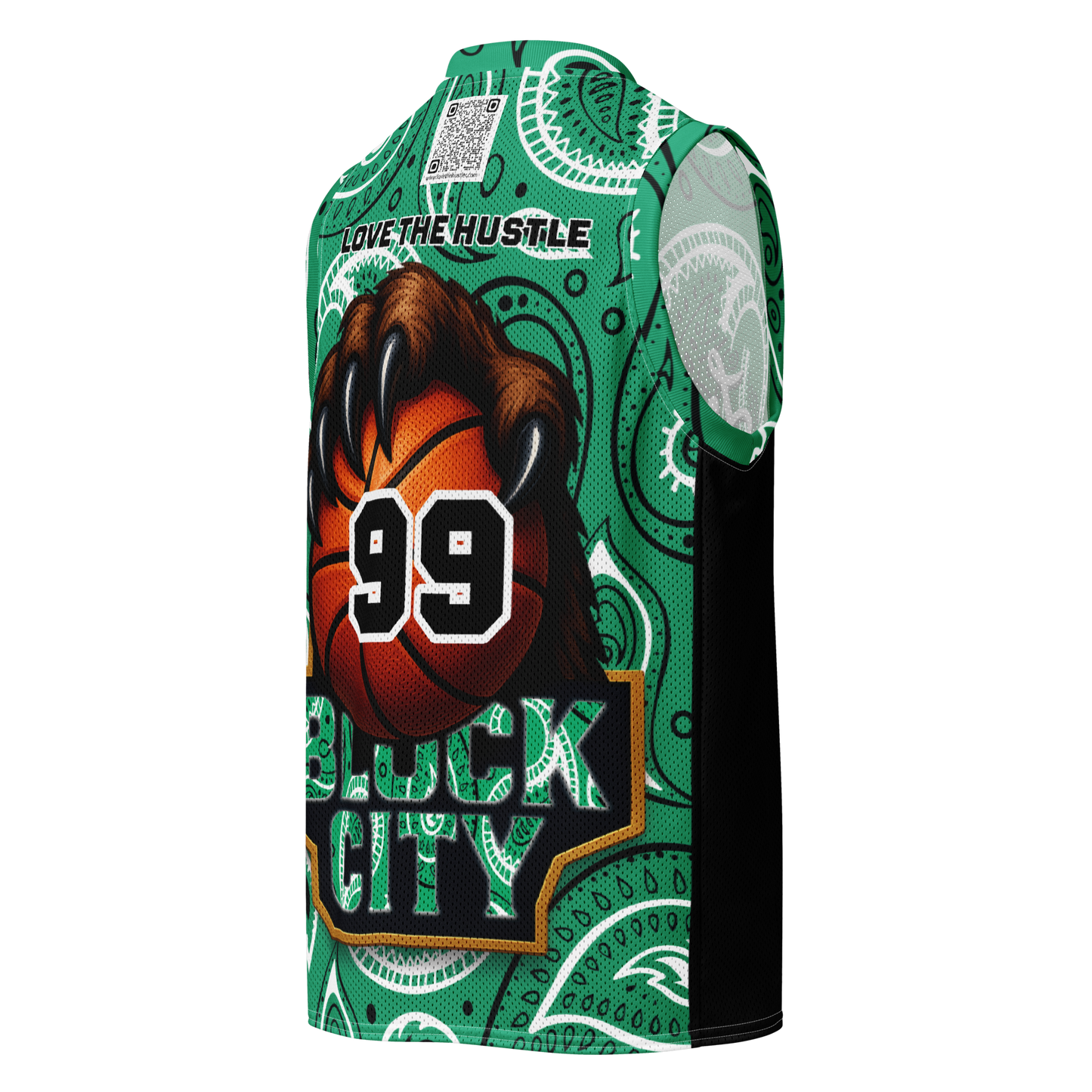 Love The Hustle® League Personalized Uni Premium Basketball Jersey Green Squad