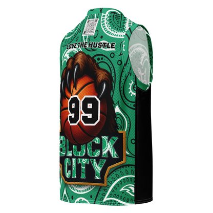 Love The Hustle® League Personalized Uni Premium Basketball Jersey Green Squad