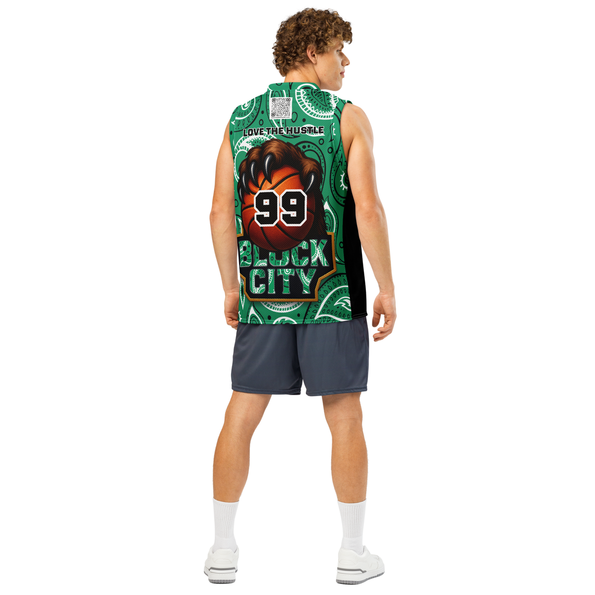 Love The Hustle® League Personalized Uni Premium Basketball Jersey Green Squad