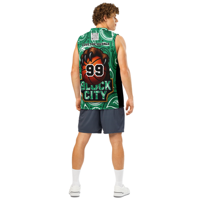 Love The Hustle® League Personalized Uni Premium Basketball Jersey Green Squad
