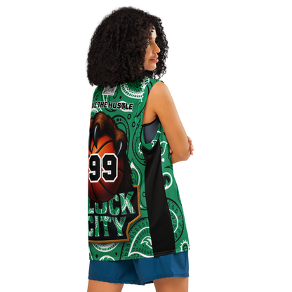 Love The Hustle® League Personalized Uni Premium Basketball Jersey Green Squad