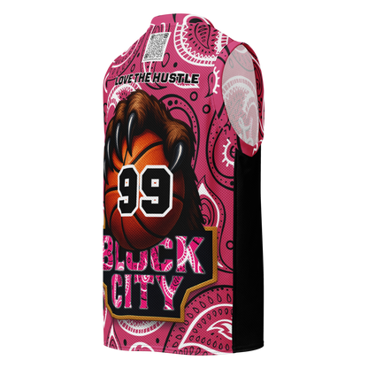 Love The Hustle® League Personalized Uni Premium Basketball Jersey Pink Squad
