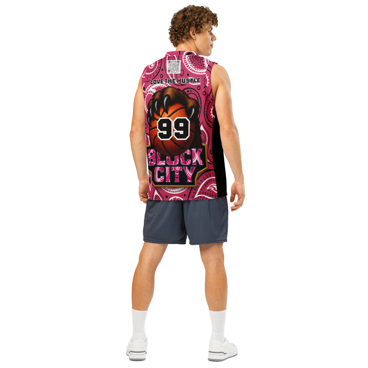 Love The Hustle® League Personalized Uni Premium Basketball Jersey Pink Squad