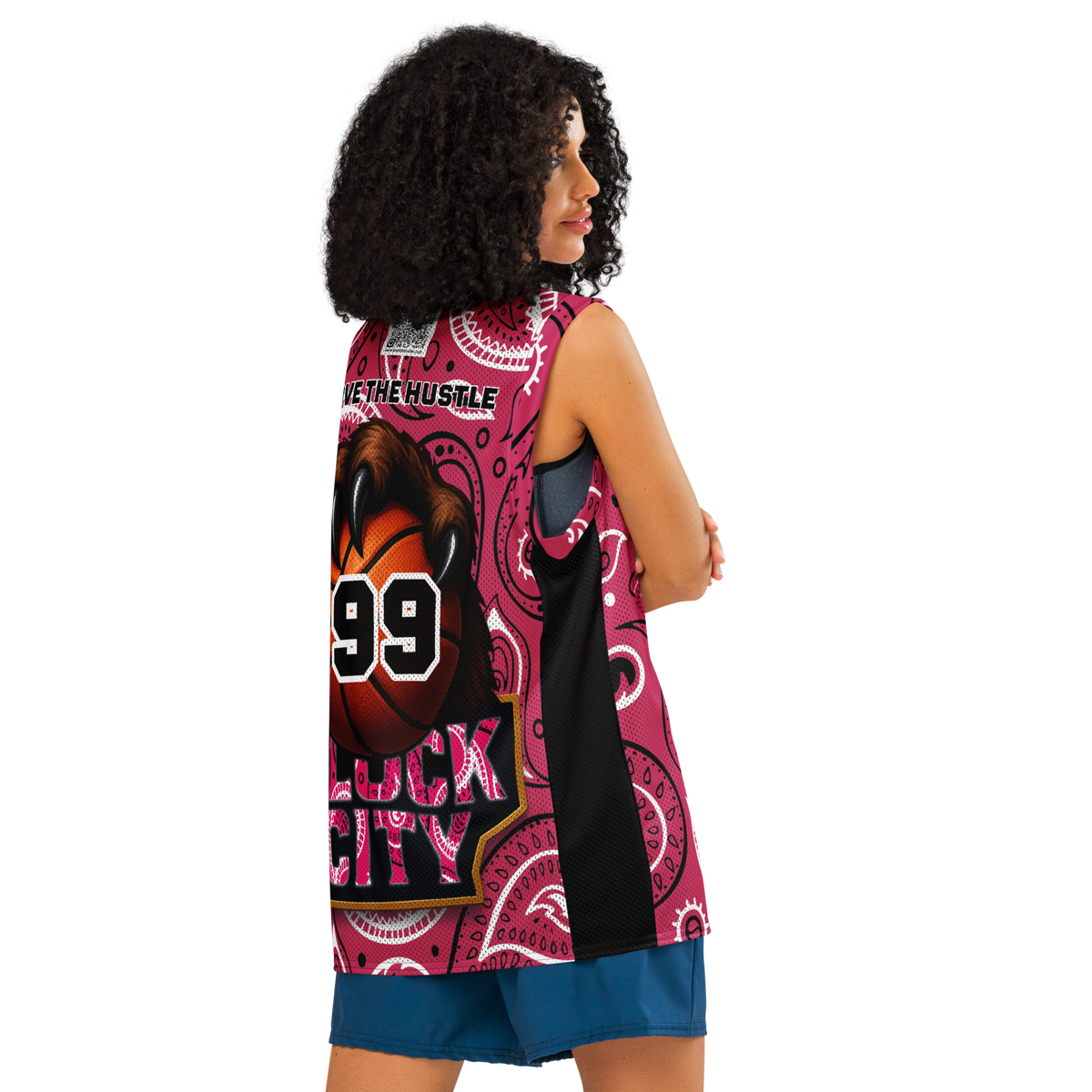 Love The Hustle® League Personalized Uni Premium Basketball Jersey Pink Squad