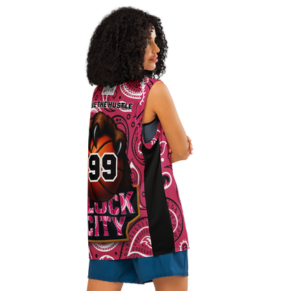 Love The Hustle® League Personalized Uni Premium Basketball Jersey Pink Squad