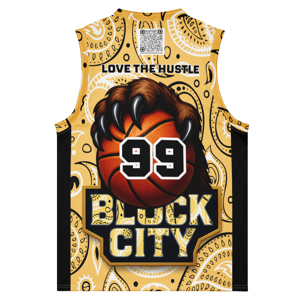 Love The Hustle® League Personalized Uni Premium Basketball Jersey Yellow Squad