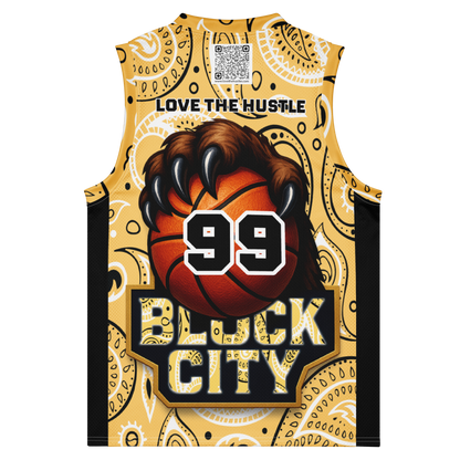 Love The Hustle® League Personalized Uni Premium Basketball Jersey Yellow Squad