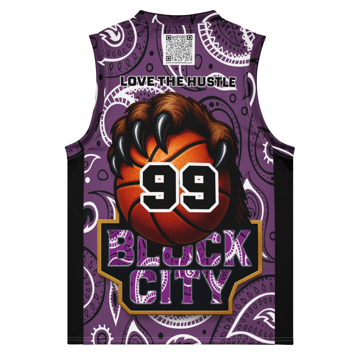 Love The Hustle® League Personalized Uni Premium Basketball Jersey Purple Squad