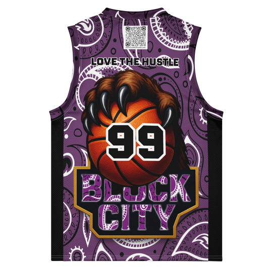 Love The Hustle® League Personalized Uni Premium Basketball Jersey Purple Squad