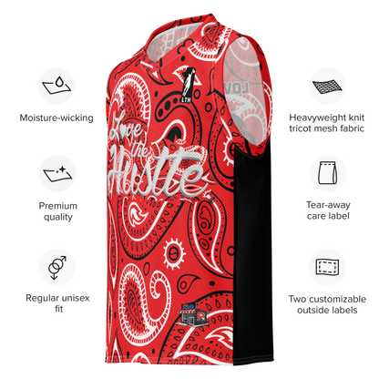Love The Hustle® League Personalized Uni Premium Basketball Jersey Red Squad