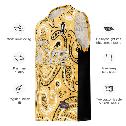 Love The Hustle® League Personalized Uni Premium Basketball Jersey Yellow Squad