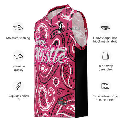 Love The Hustle® League Personalized Uni Premium Basketball Jersey Pink Squad