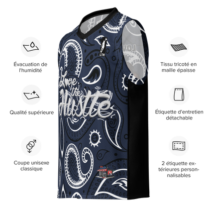 Love The Hustle® League Personalized Uni Premium Basketball Jersey Navy Squad