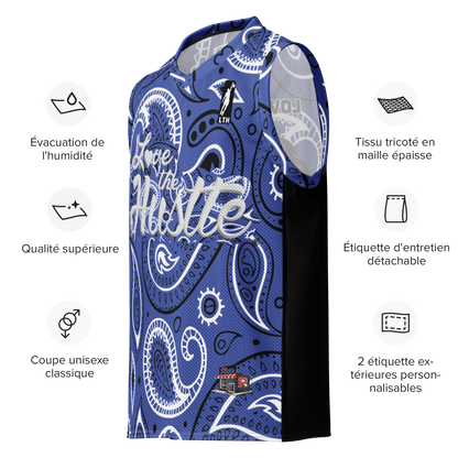 Love The Hustle® League Personalized Uni Premium Basketball Jersey Blue Squad