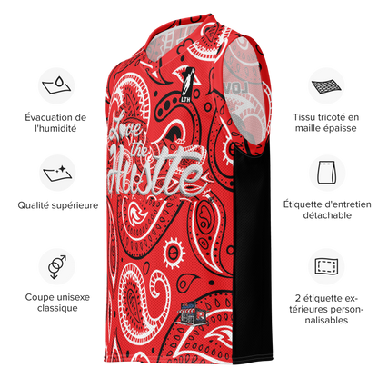 Love The Hustle® League Personalized Uni Premium Basketball Jersey Red Squad