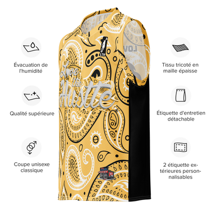 Love The Hustle® League Personalized Uni Premium Basketball Jersey Yellow Squad
