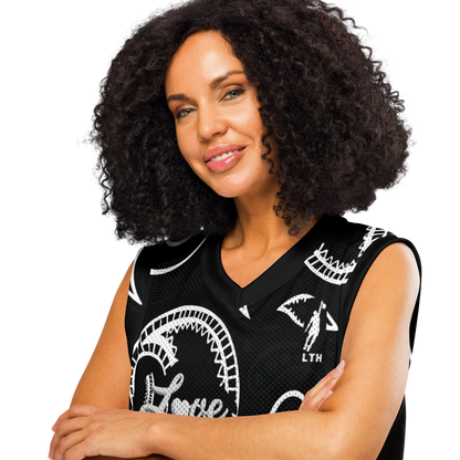 Love The Hustle® League Personalized Uni Premium Basketball Jersey Black Squad