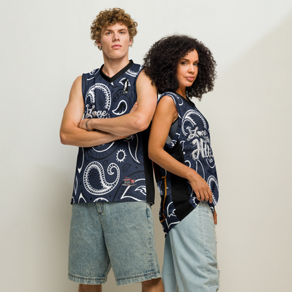 Love The Hustle® League Personalized Uni Premium Basketball Jersey Navy Squad