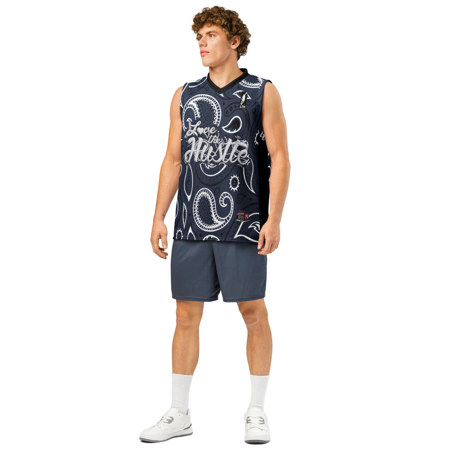 Love The Hustle® League Personalized Uni Premium Basketball Jersey Navy Squad