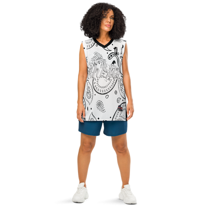 Love The Hustle® League Personalized Uni Premium Basketball Jersey White Squad