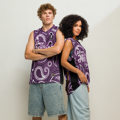 Love The Hustle® League Personalized Uni Premium Basketball Jersey Purple Squad
