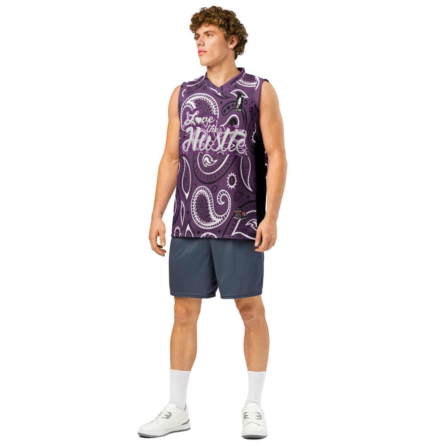 Love The Hustle® League Personalized Uni Premium Basketball Jersey Purple Squad
