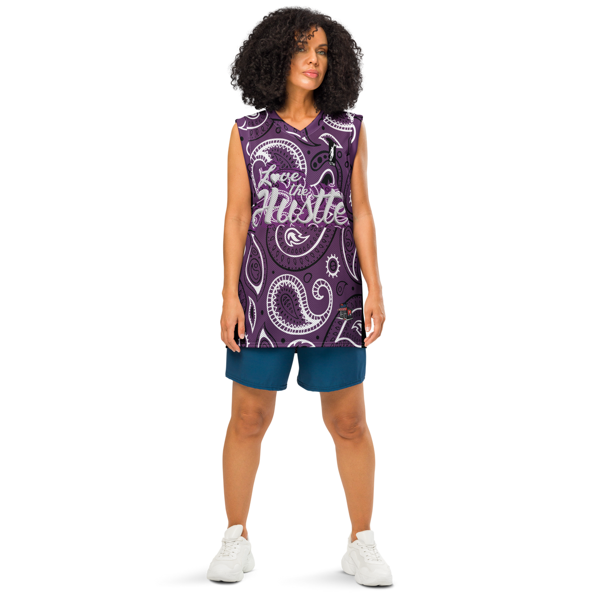Love The Hustle® League Personalized Uni Premium Basketball Jersey Purple Squad