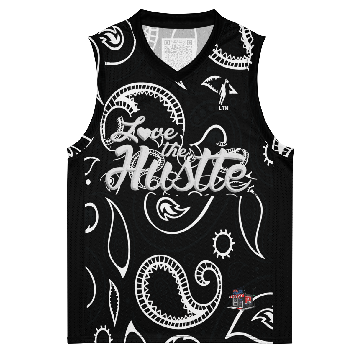Love The Hustle® League Personalized Uni Premium Basketball Jersey Black Squad