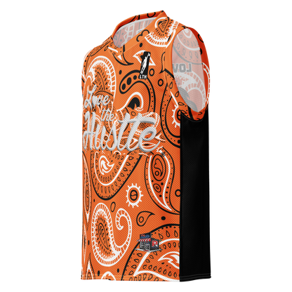 Love The Hustle® League Personalized Uni Premium Basketball Jersey Orange Squad