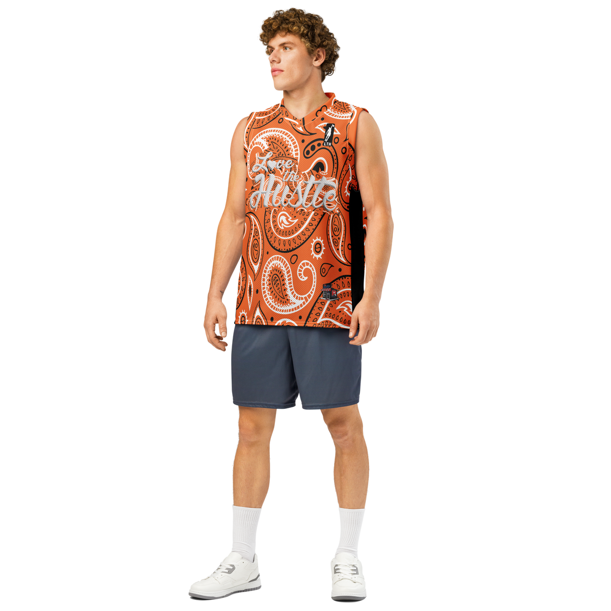 Love The Hustle® League Personalized Uni Premium Basketball Jersey Orange Squad