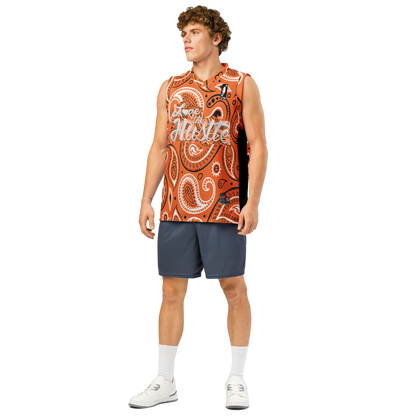 Love The Hustle® League Personalized Uni Premium Basketball Jersey Orange Squad