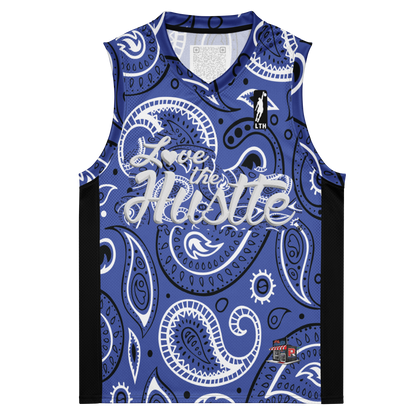 Love The Hustle® League Personalized Uni Premium Basketball Jersey Blue Squad