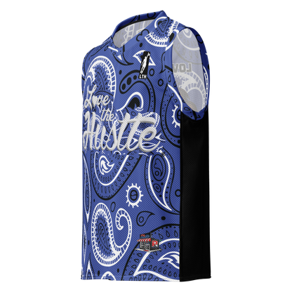 Love The Hustle® League Personalized Uni Premium Basketball Jersey Blue Squad