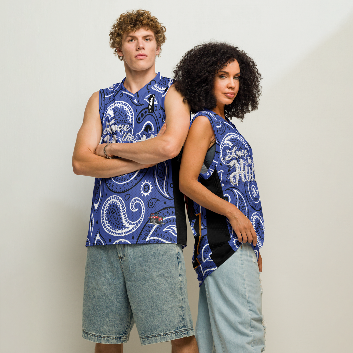 Love The Hustle® League Personalized Uni Premium Basketball Jersey Blue Squad