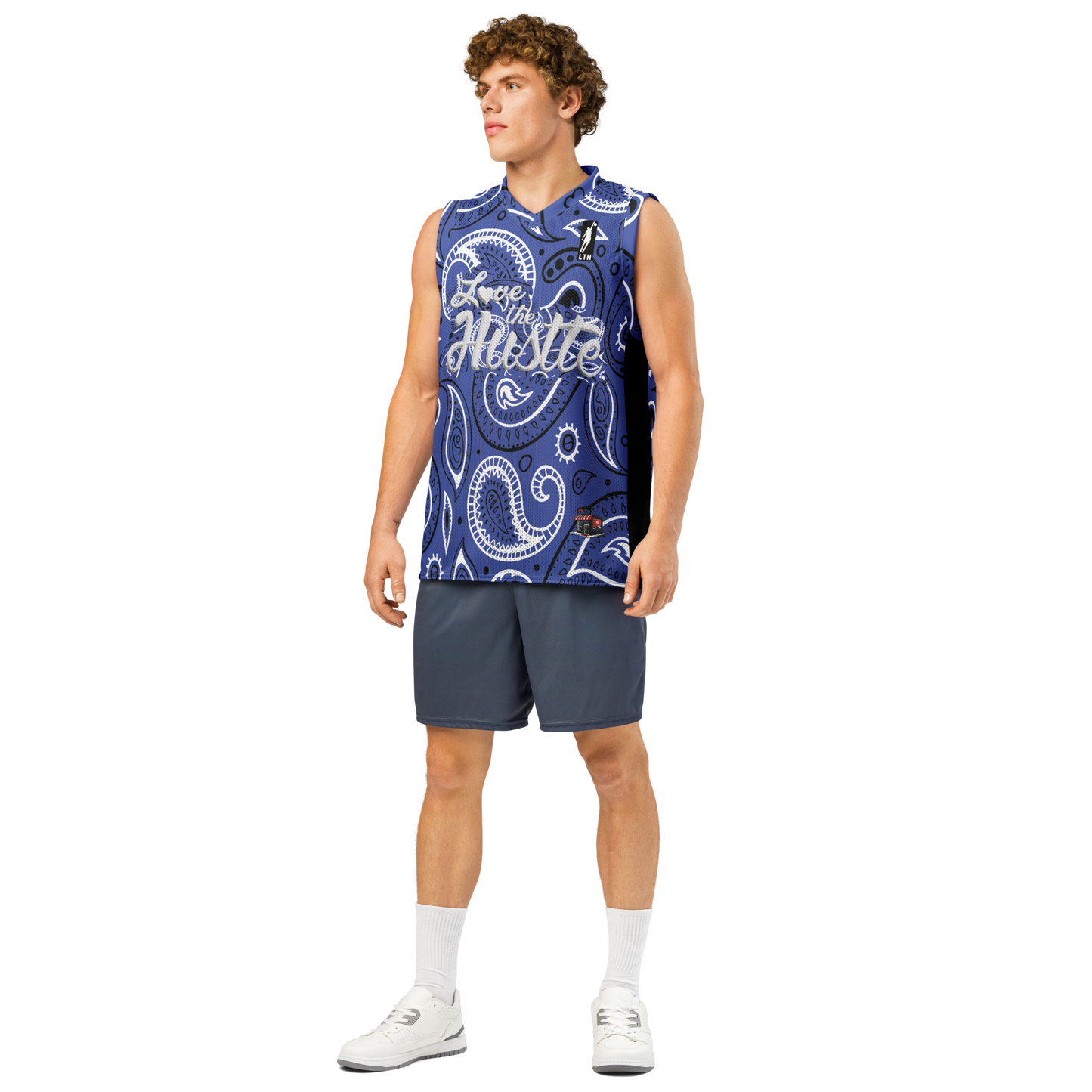 Love The Hustle® League Personalized Uni Premium Basketball Jersey Blue Squad