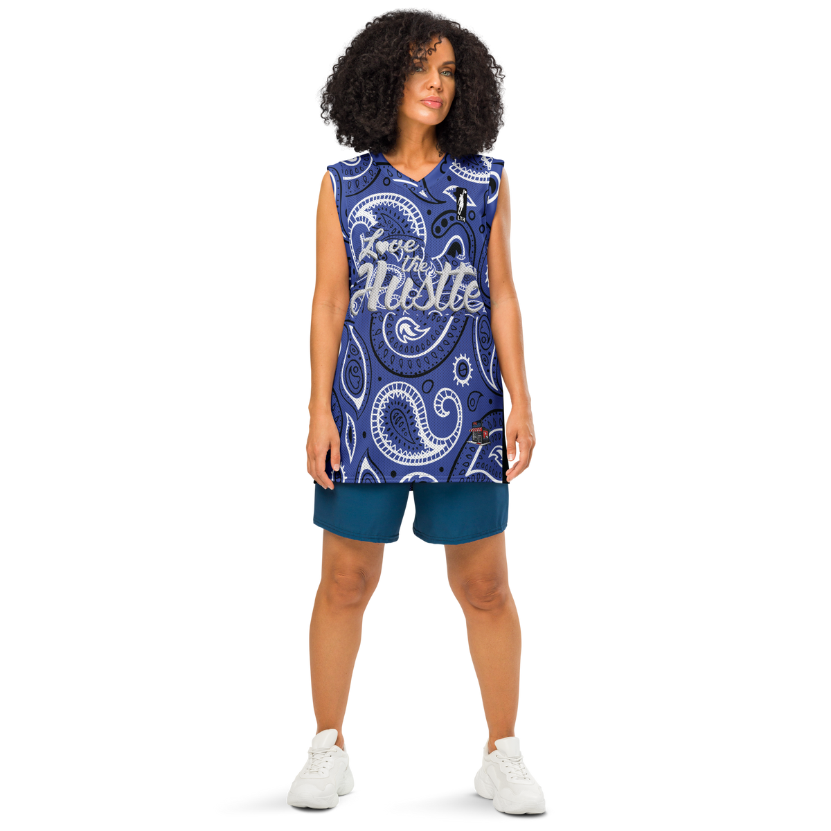 Love The Hustle® League Personalized Uni Premium Basketball Jersey Blue Squad