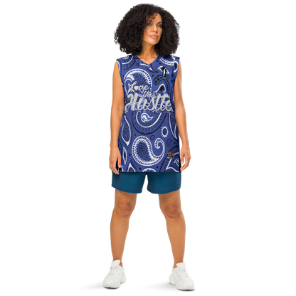 Love The Hustle® League Personalized Uni Premium Basketball Jersey Blue Squad