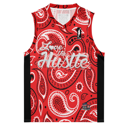 Love The Hustle® League Personalized Uni Premium Basketball Jersey Red Squad
