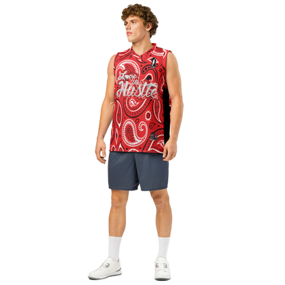 Love The Hustle® League Personalized Uni Premium Basketball Jersey Red Squad