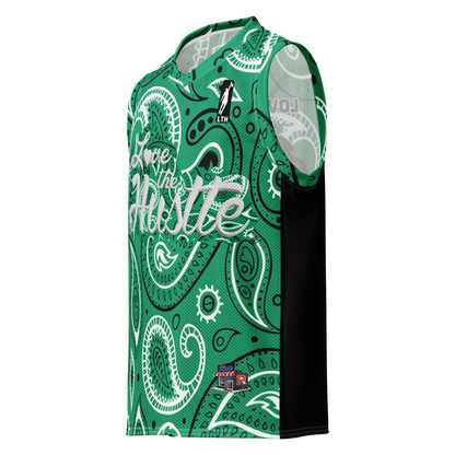 Love The Hustle® League Personalized Uni Premium Basketball Jersey Green Squad