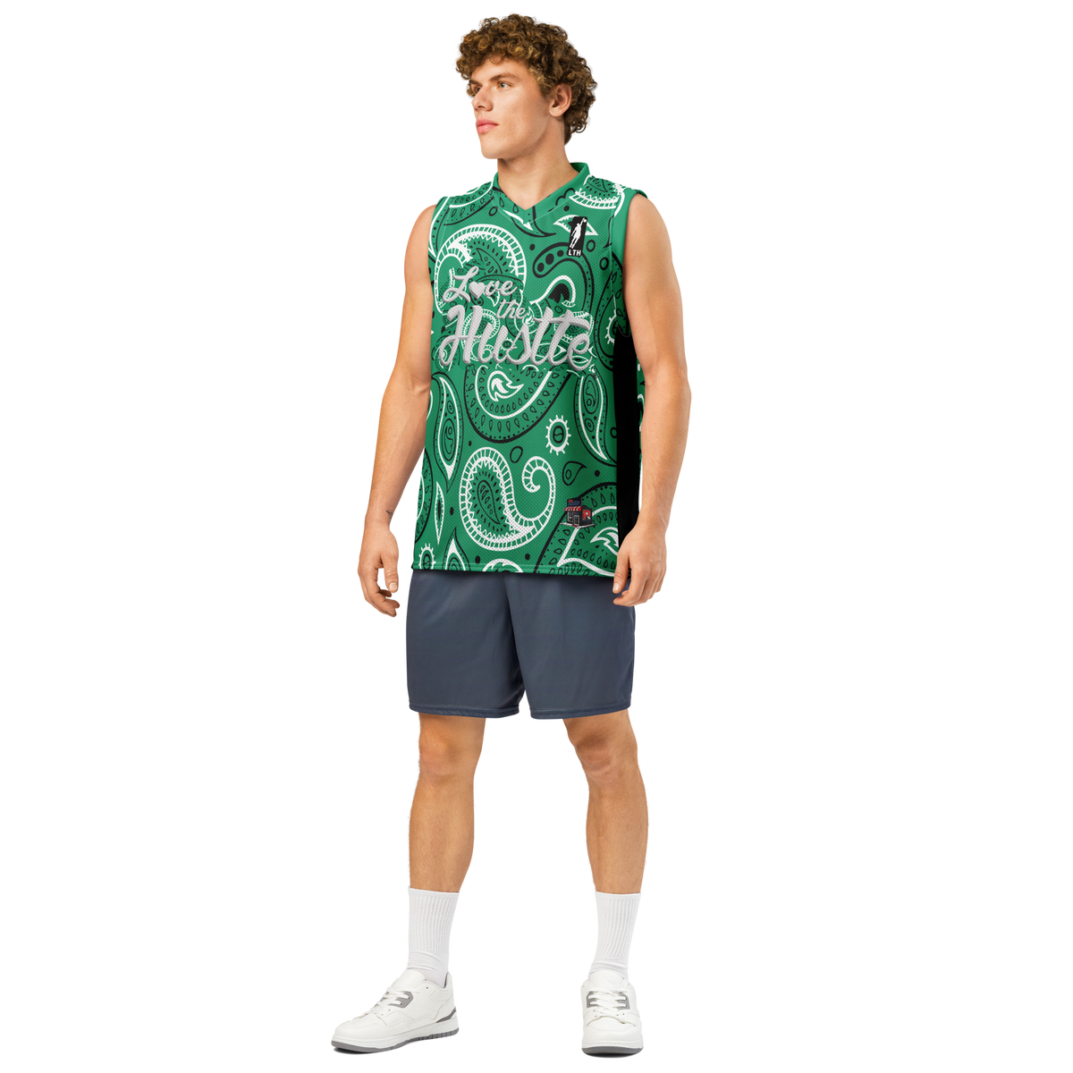 Love The Hustle® League Personalized Uni Premium Basketball Jersey Green Squad