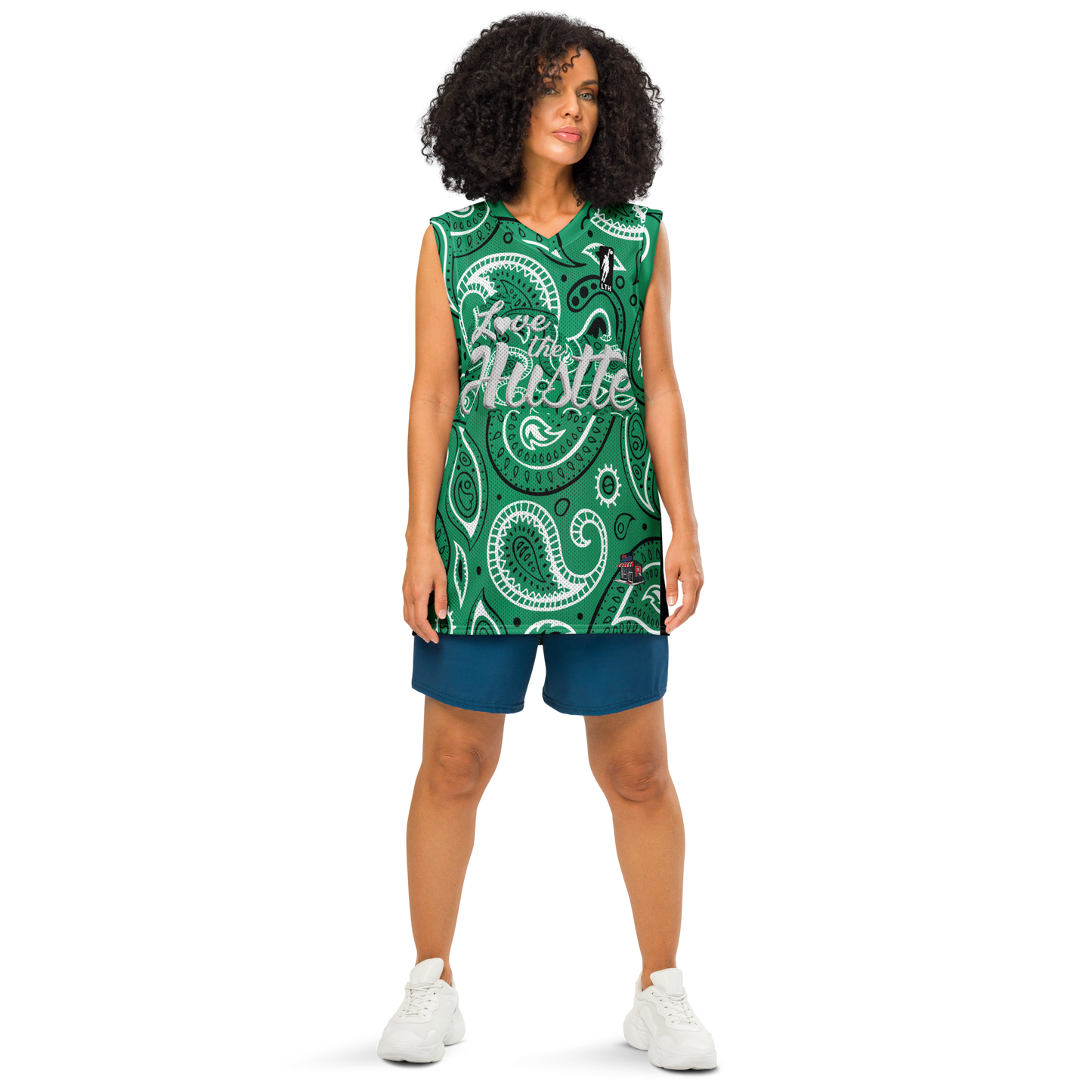 Love The Hustle® League Personalized Uni Premium Basketball Jersey Green Squad